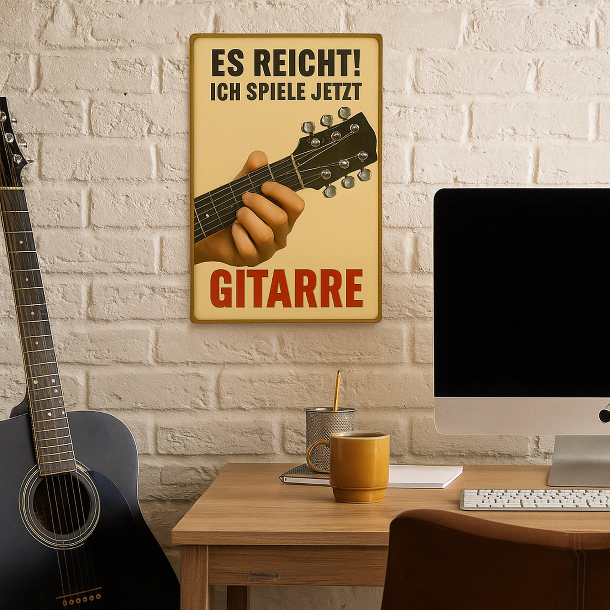 Ich spiele jetzt Gitarre Blechschild