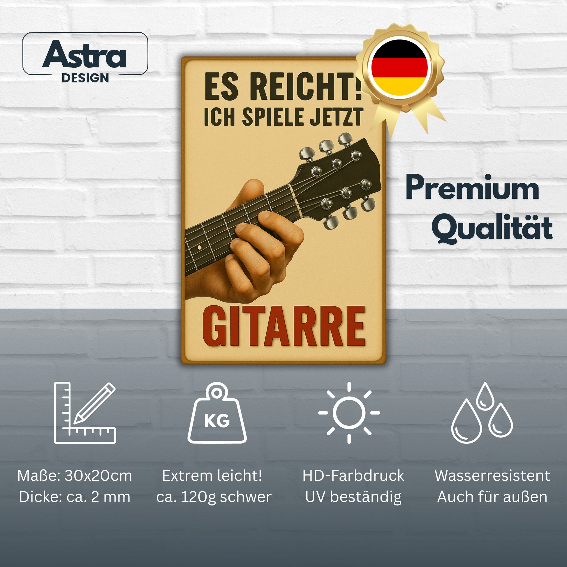 Ich spiele jetzt Gitarre Blechschild