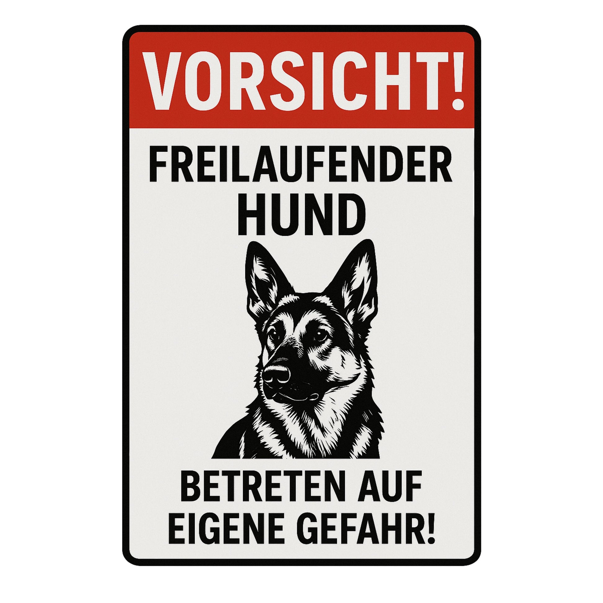 Vorsicht freilaufender Hund Blechschild