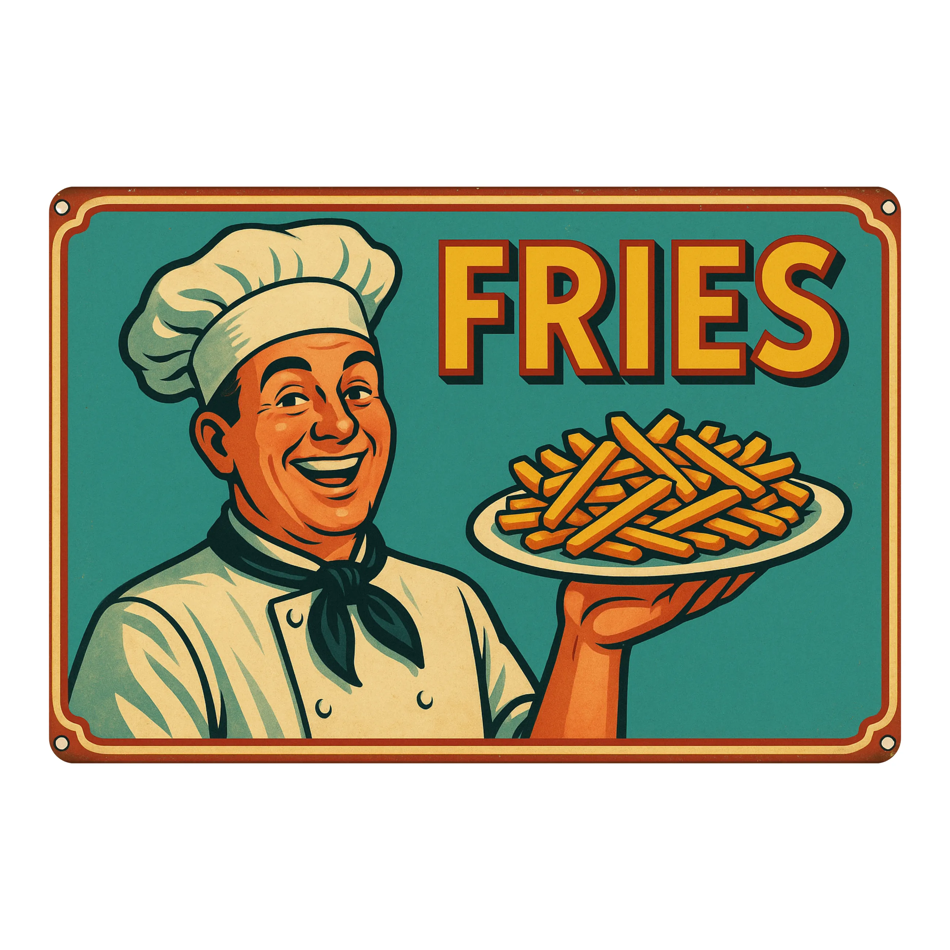 Blechschild Fries Retro Küche