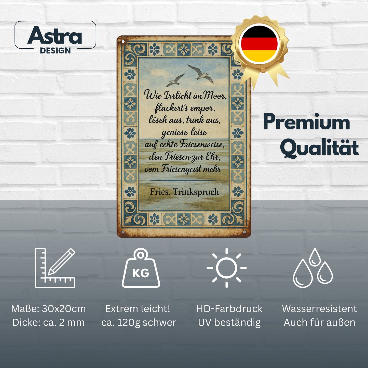 Friesen Trinkspruch Blechschild