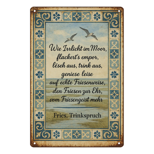 Friesen Trinkspruch Blechschild