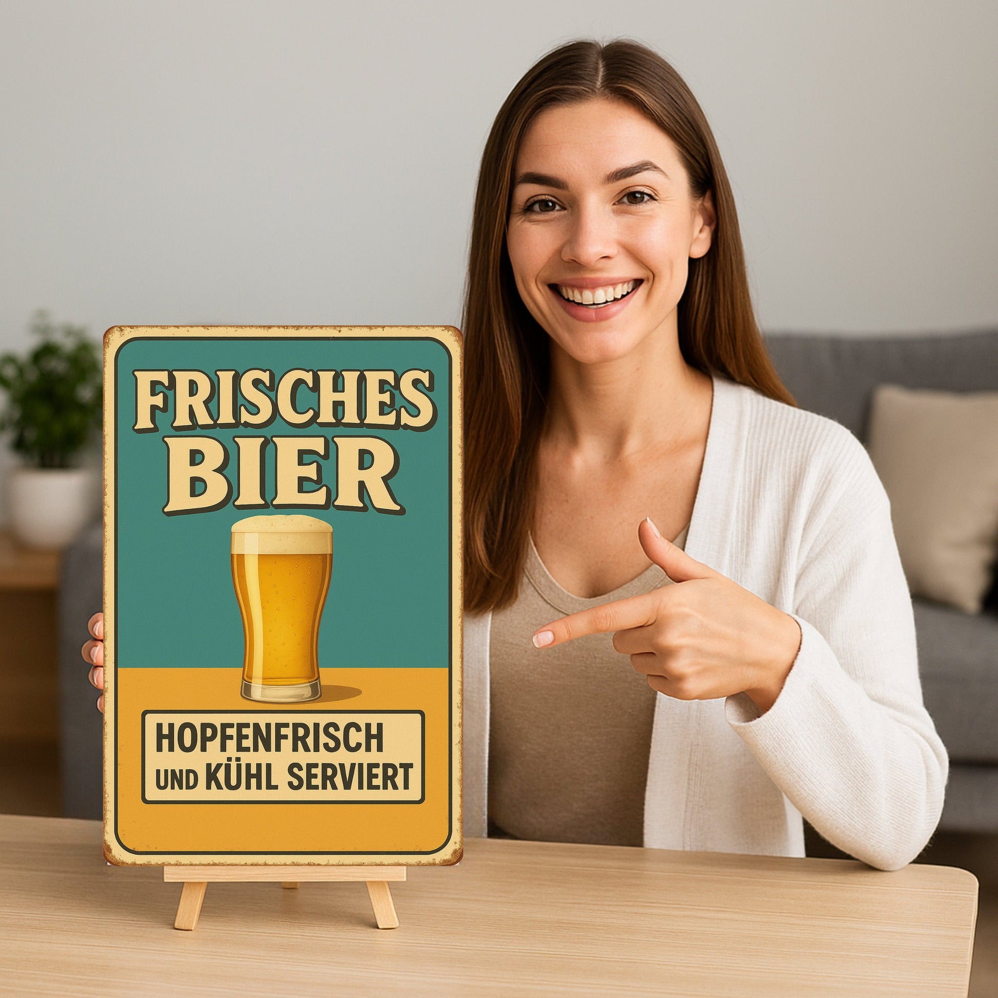 Frisches Bier Blechschild