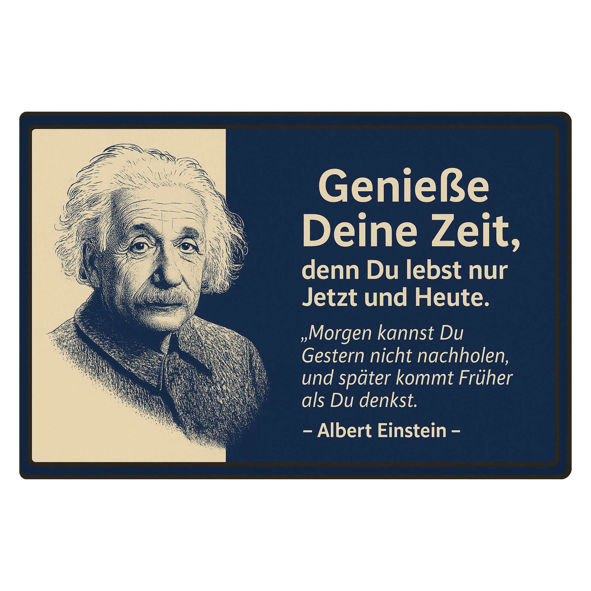 Albert Einstein Genieße deine Zeit Blechschild