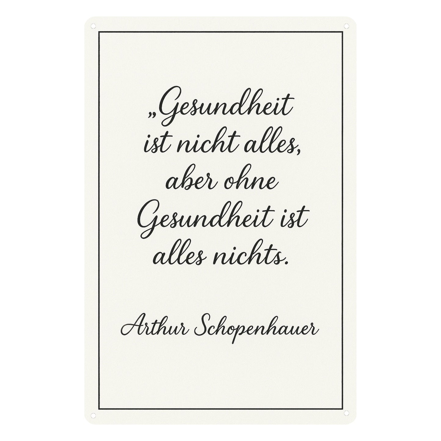 Gesundheit ist nicht alles Blechschild