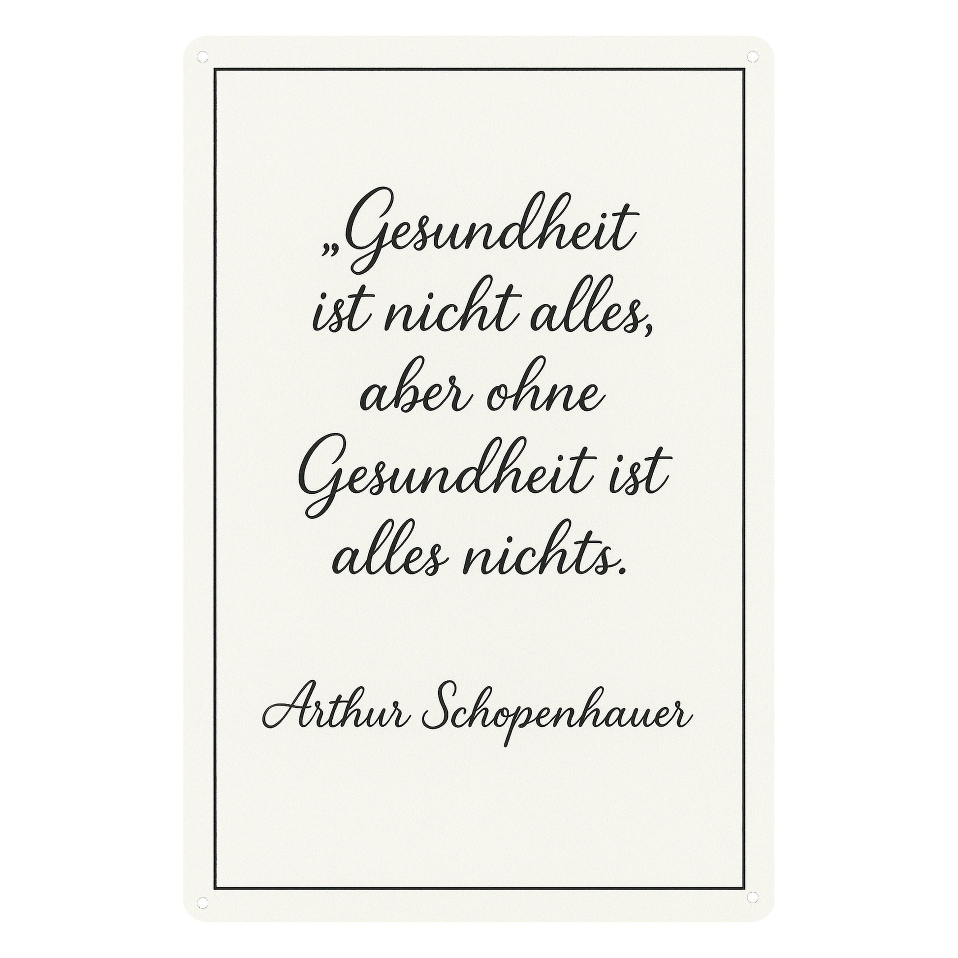 Gesundheit ist nicht alles Blechschild