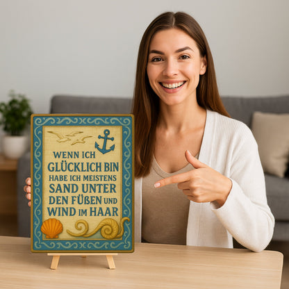 Glücklich Sand unter dem Fuß Blechschild