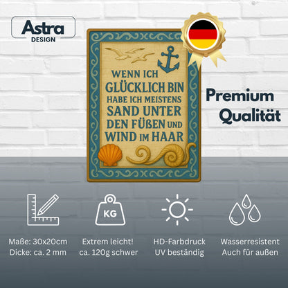 Glücklich Sand unter dem Fuß Blechschild