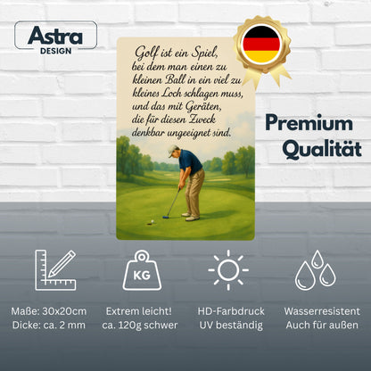 Golf ist ein Spiel Zitat Blechschild