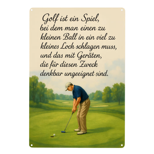 Golf ist ein Spiel Zitat Blechschild