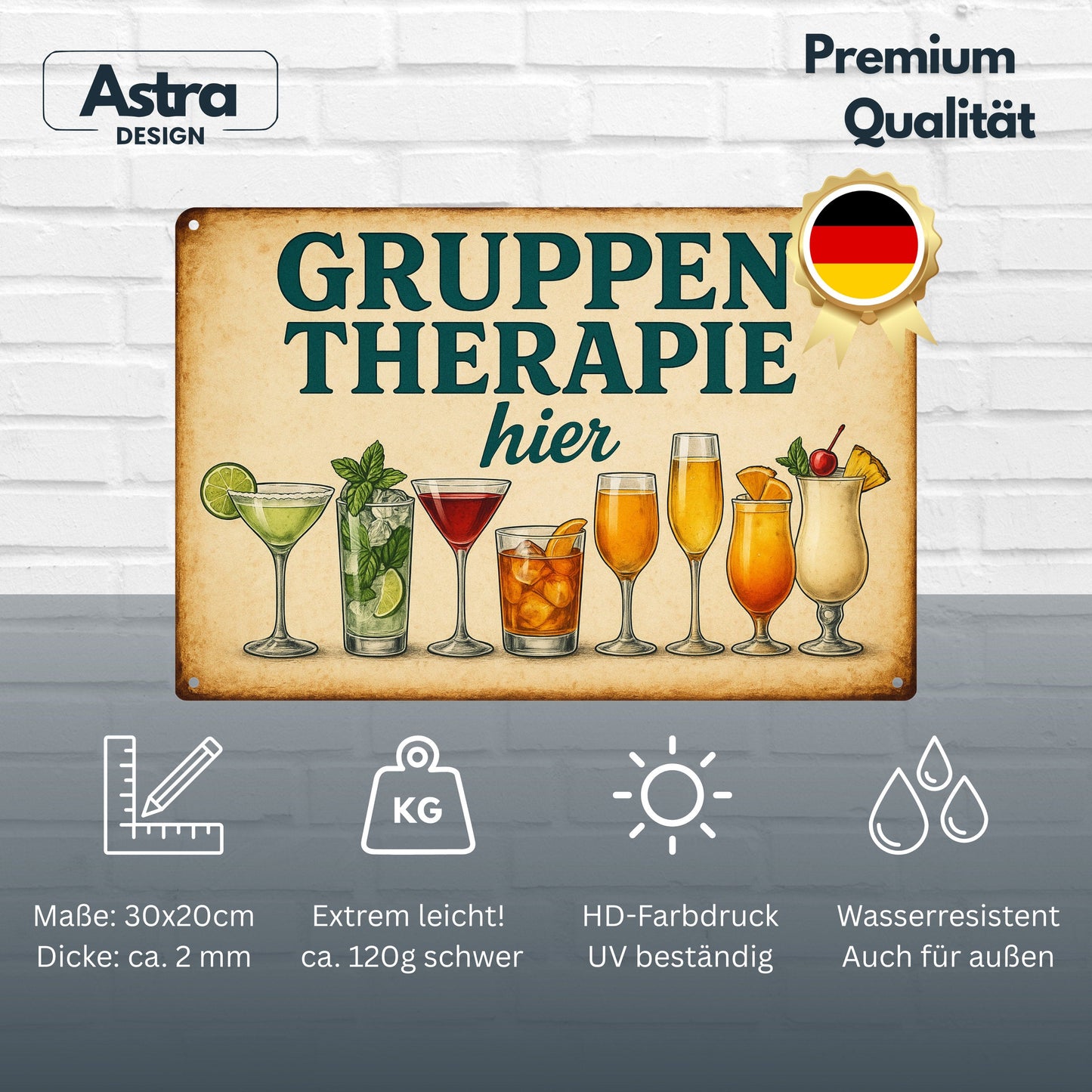 Gruppen Therapie Blechschild