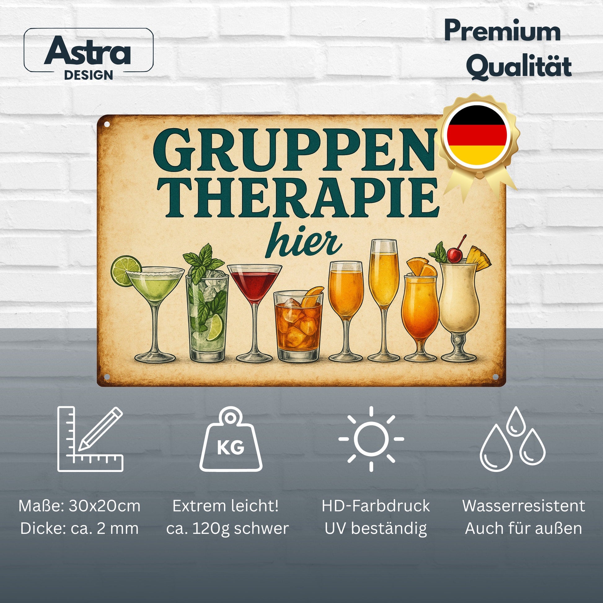 Gruppen Therapie Blechschild