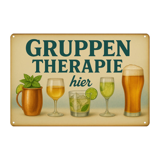 Gruppen Therapie Bar Blechschild