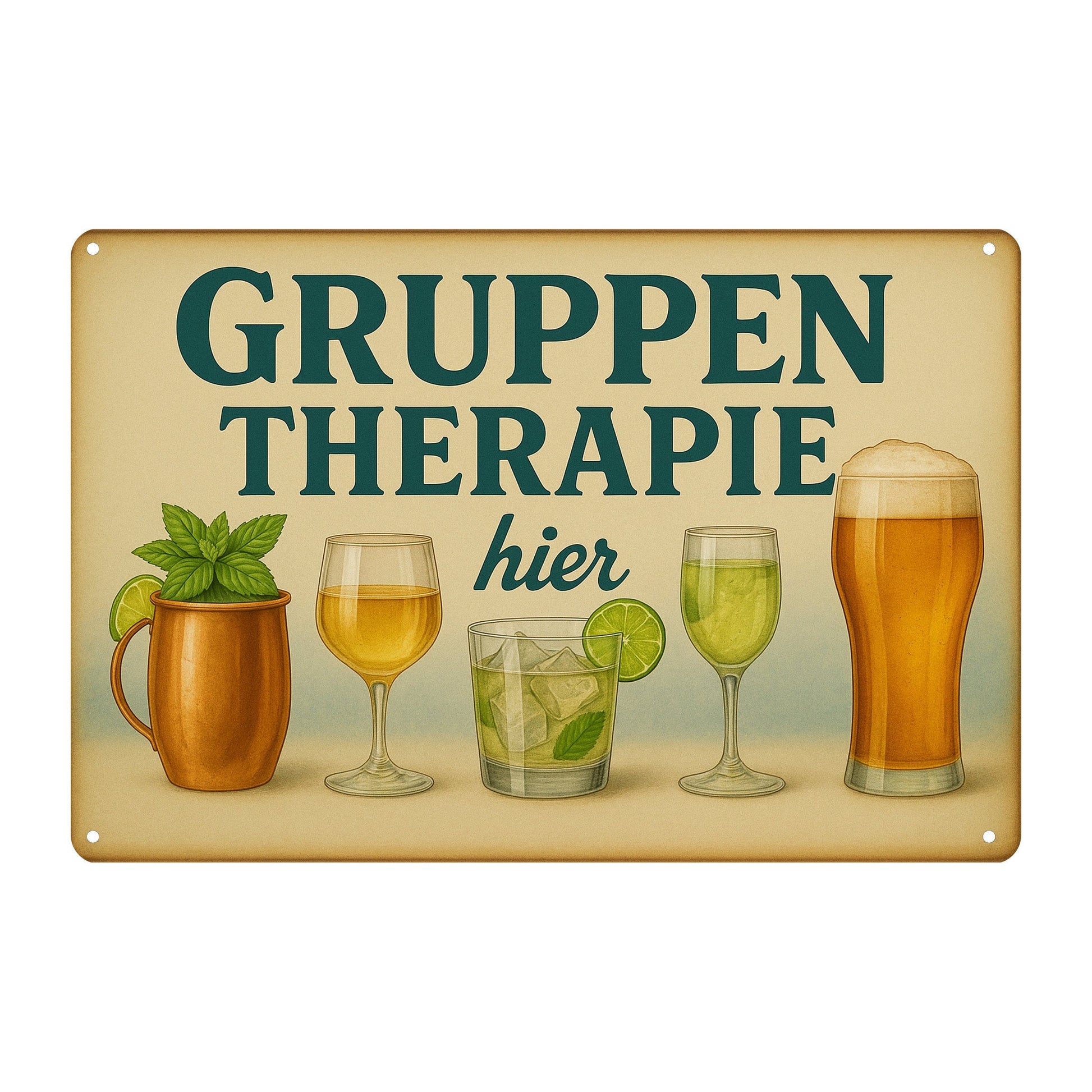 Gruppen Therapie Bar Blechschild