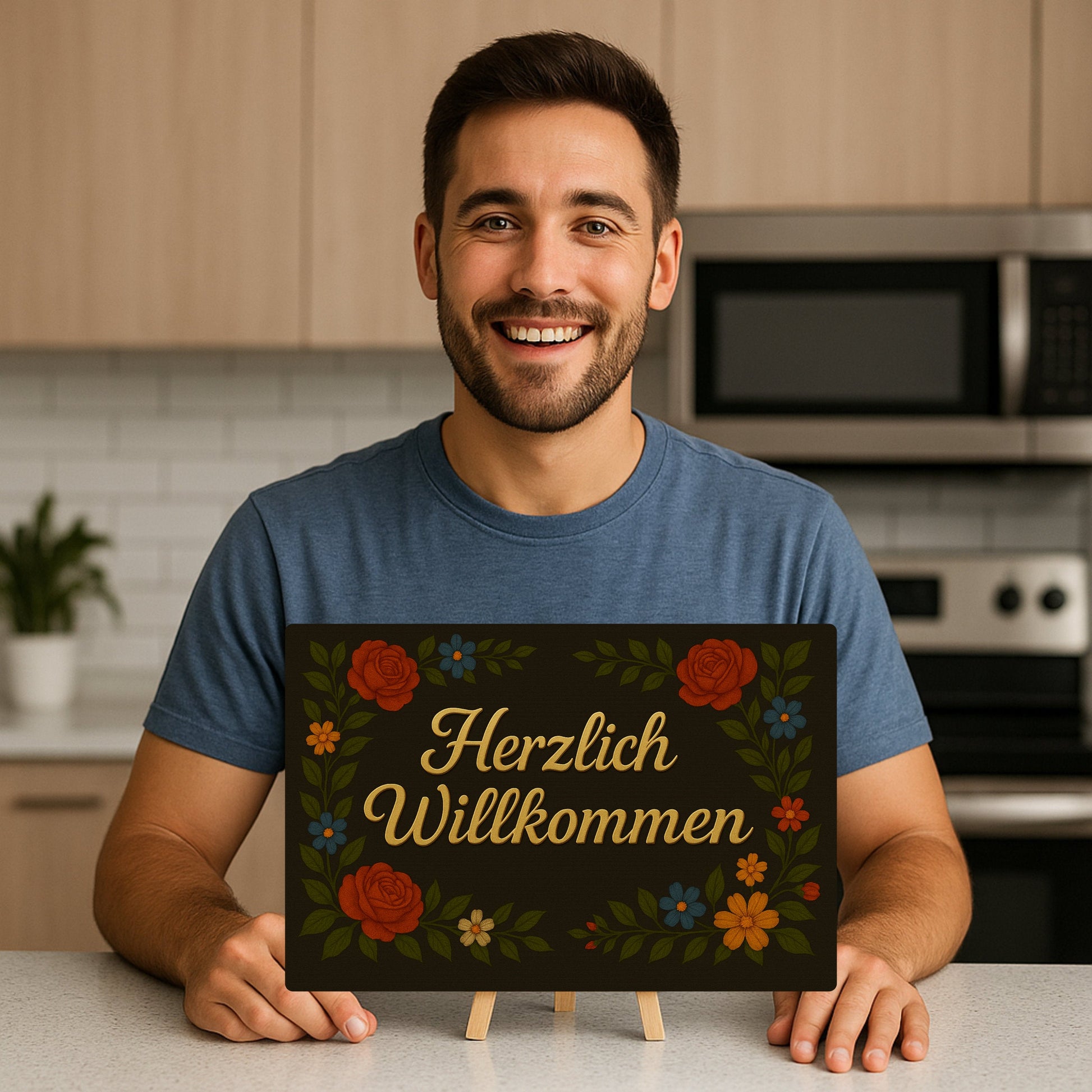 Herzlich Willkommen Blechschild