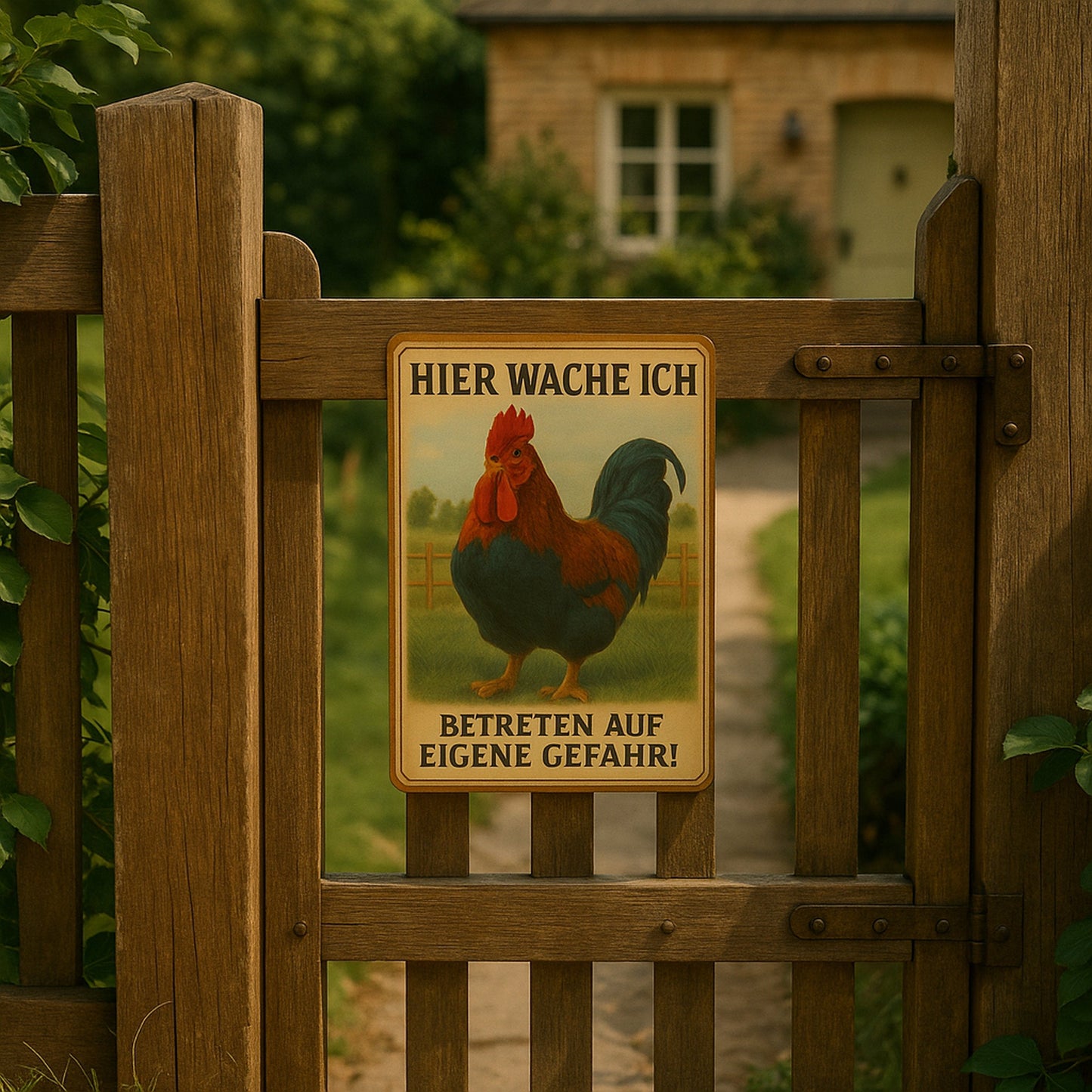 Hier wache ich Blechschild