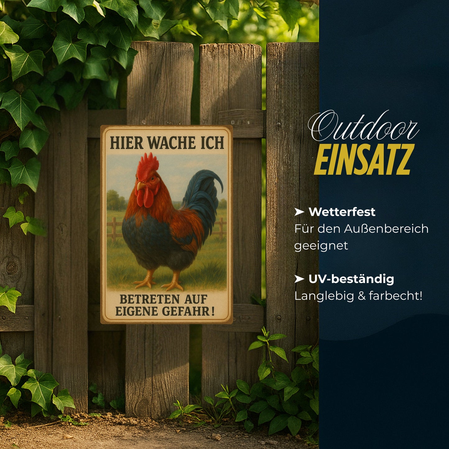 Hier wache ich Blechschild