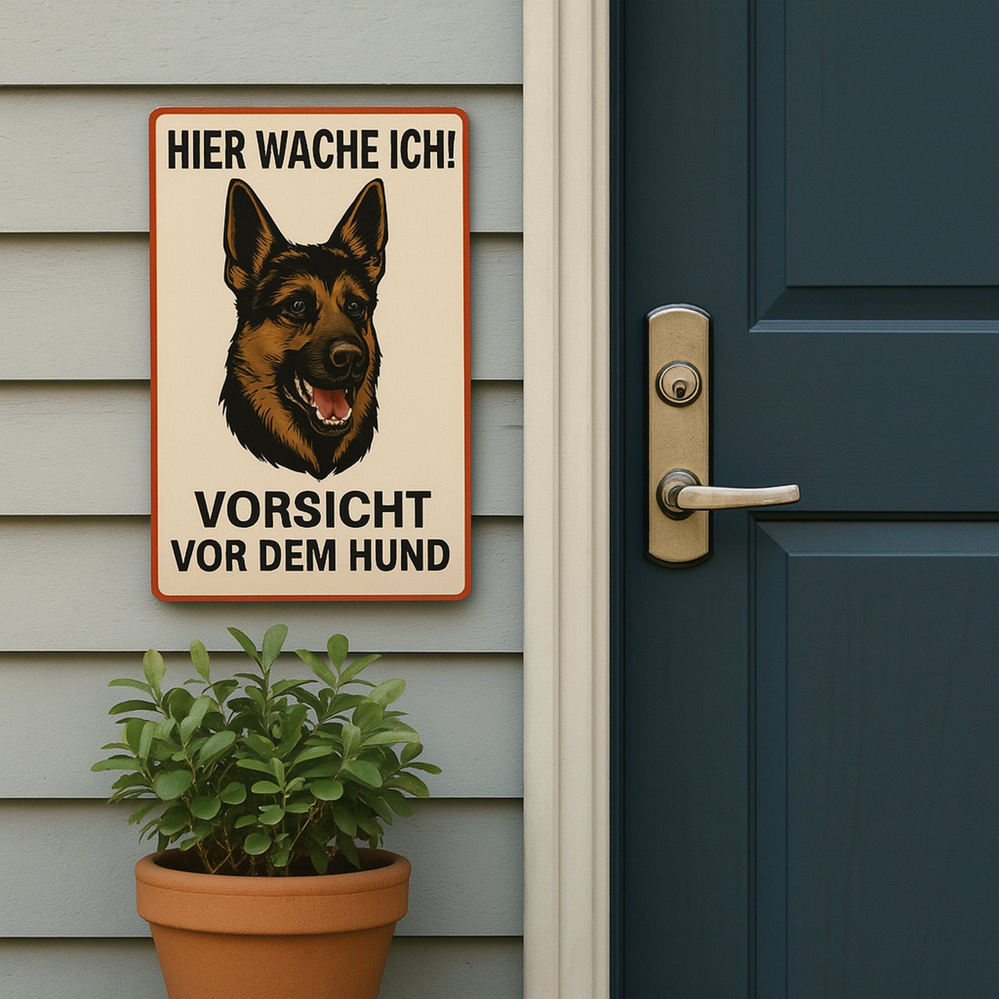 Schäferhund Hier wache ich Blechschild