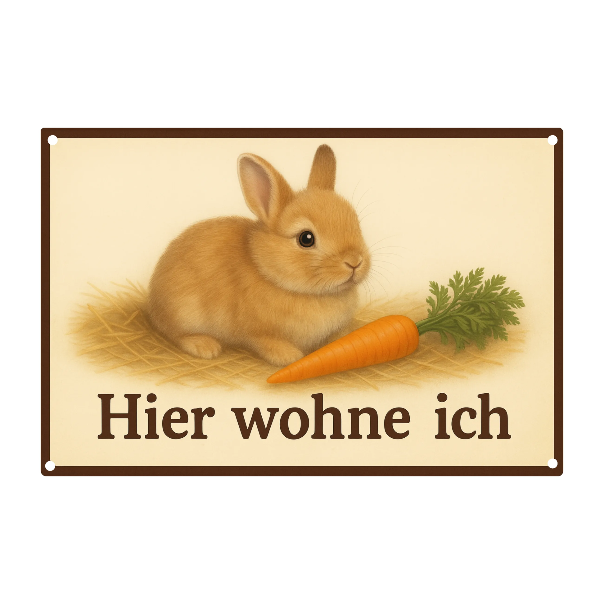 Blechschild hier wohne ich