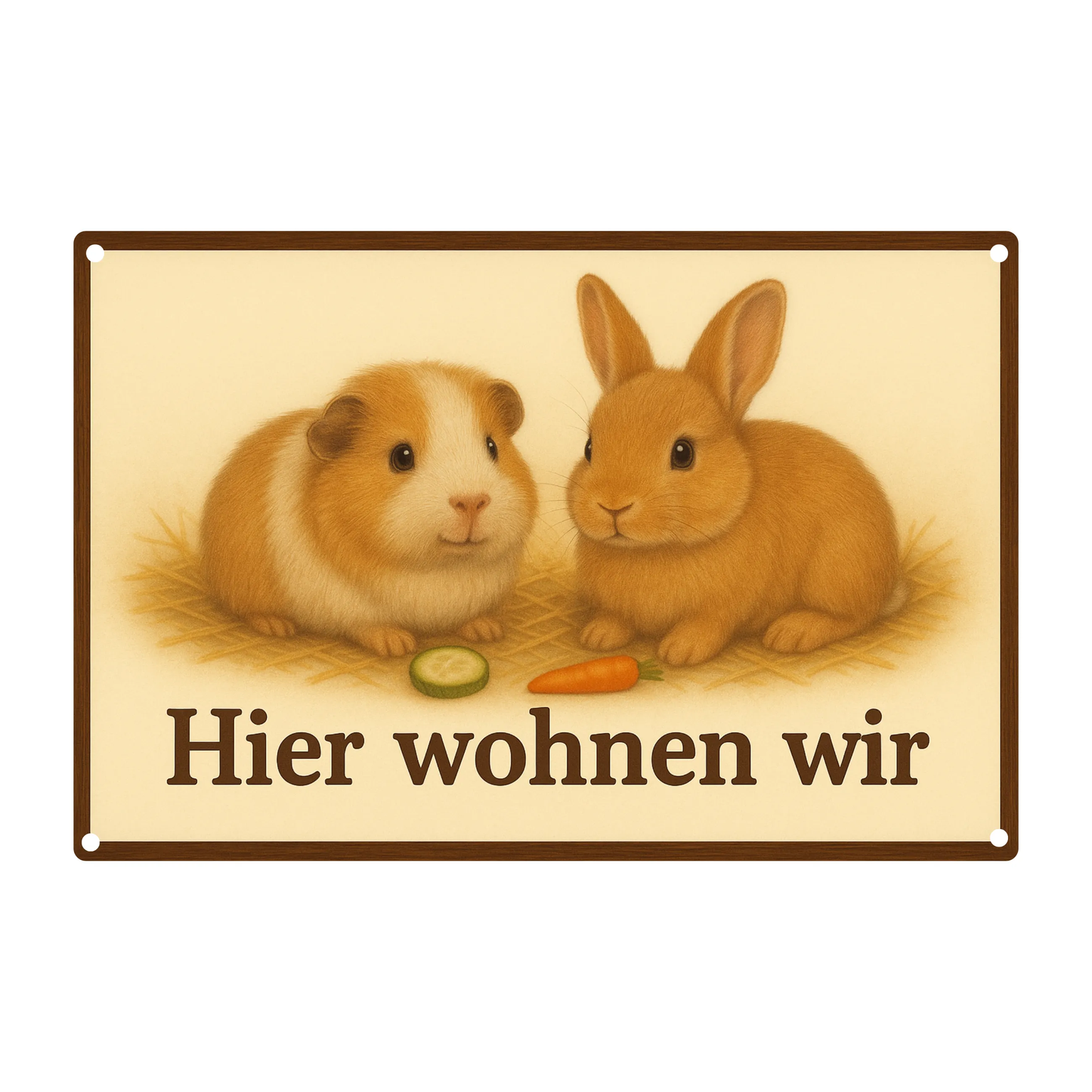 Blechschild Hier wohnen wir