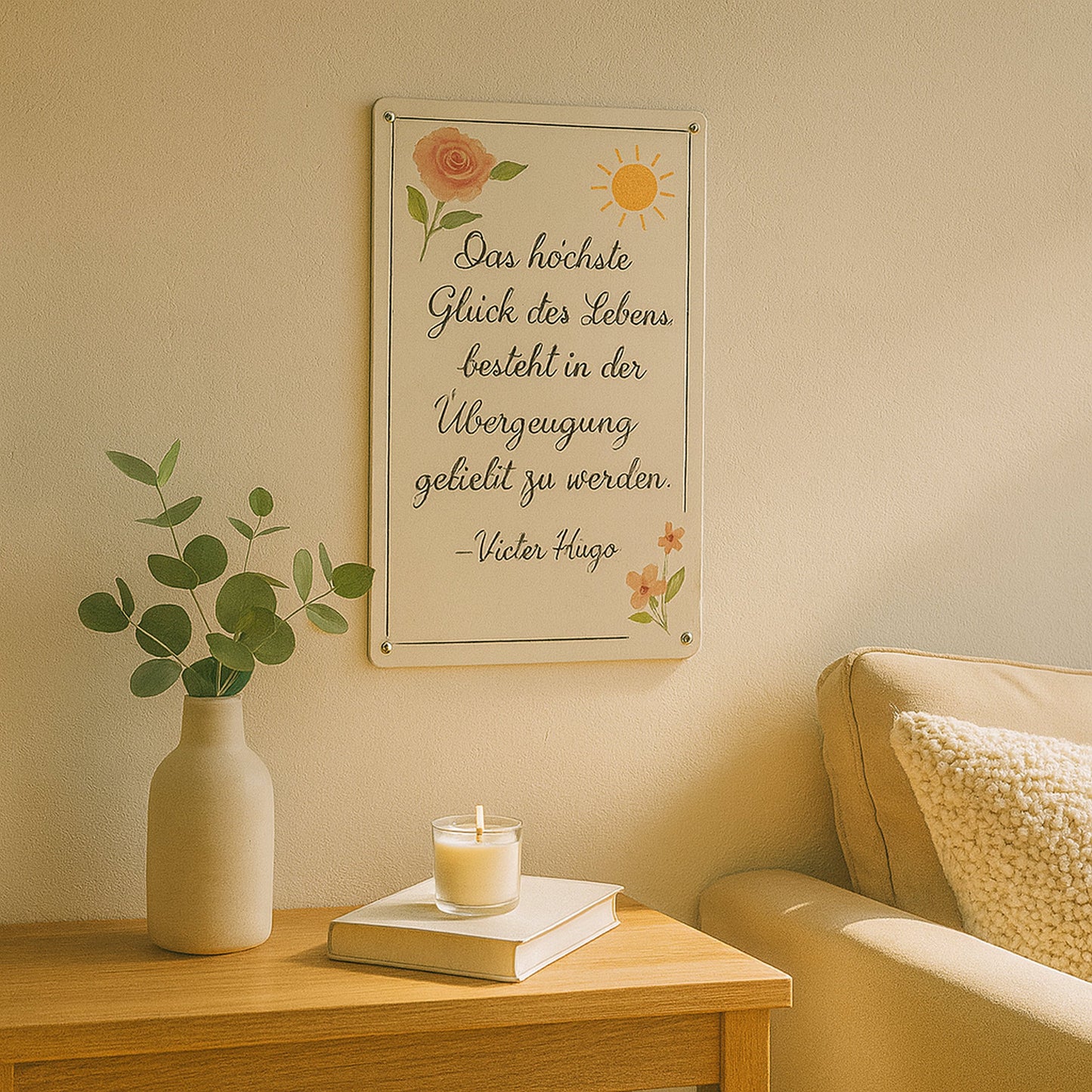 Höchste Glück des Lebens Blechschild