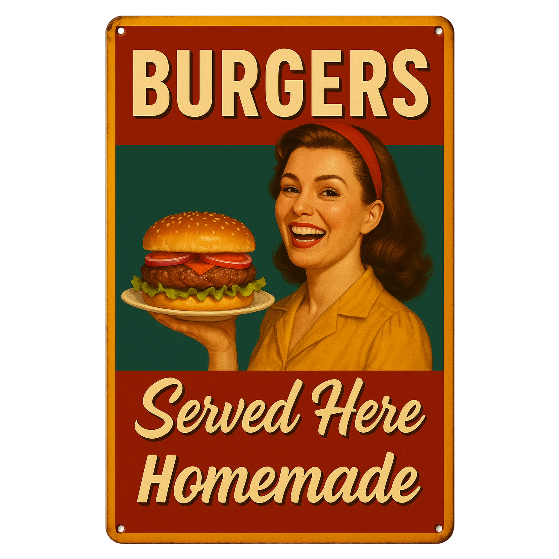 Homemade Burger Served Here Blechschild