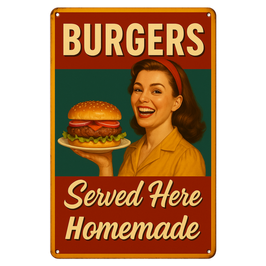 Homemade Burger Served Here Blechschild
