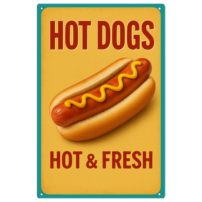 Hot Dog Blechschild 