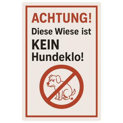 Kein Hundeklo Blechschild