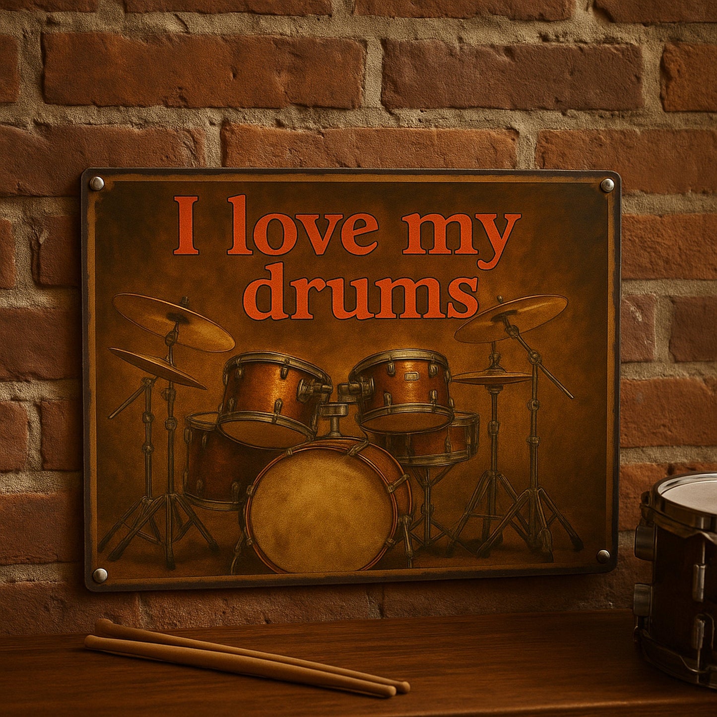 I love my drums Blechschild