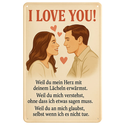 I love you Blechschild