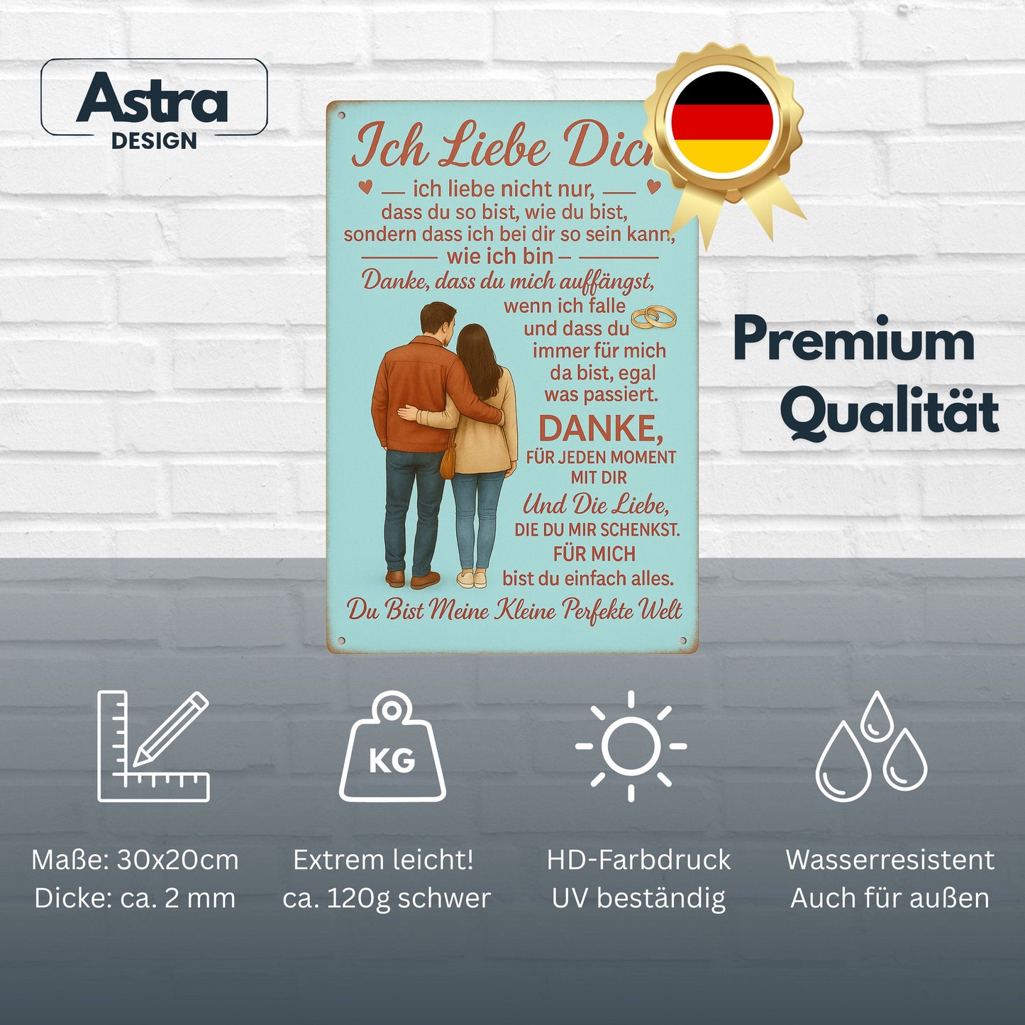 Ich liebe dich Blechschild