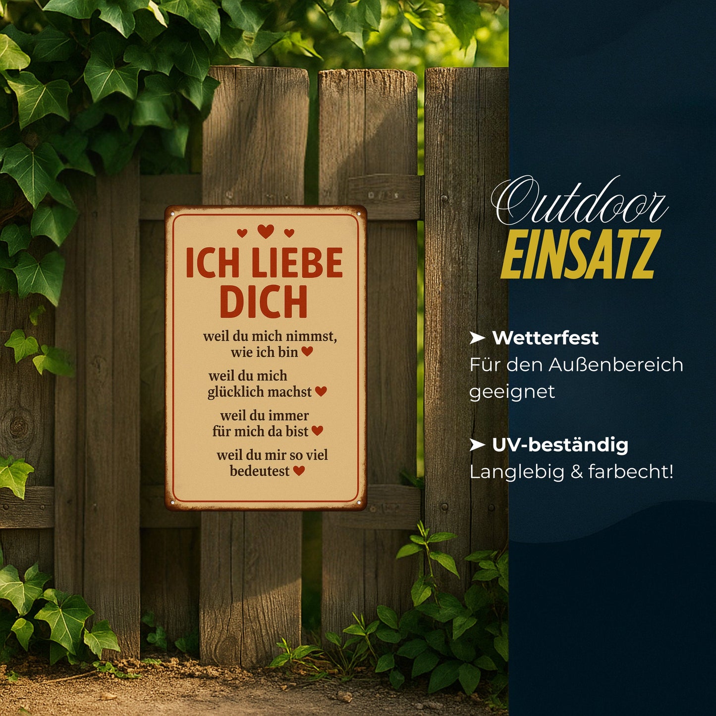 Ich liebe dich Blechschild