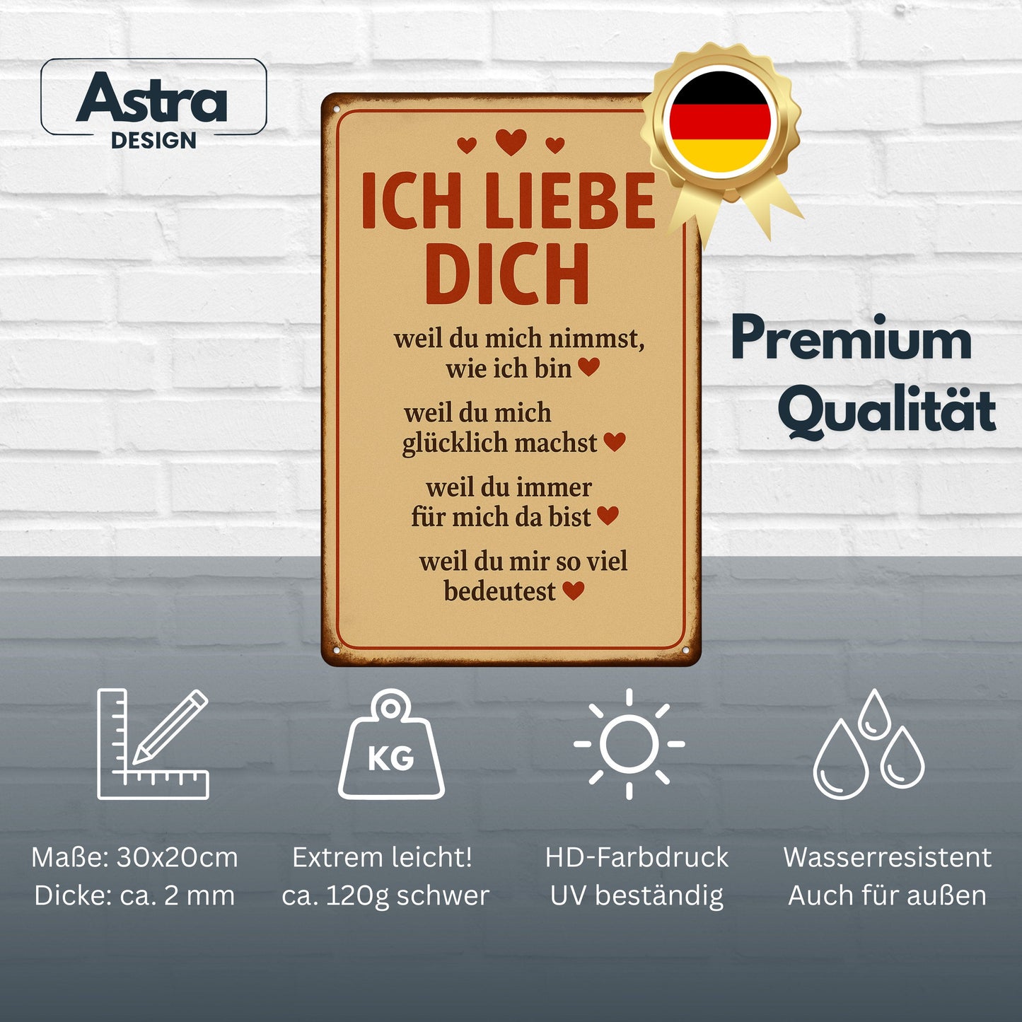 Ich liebe dich Blechschild