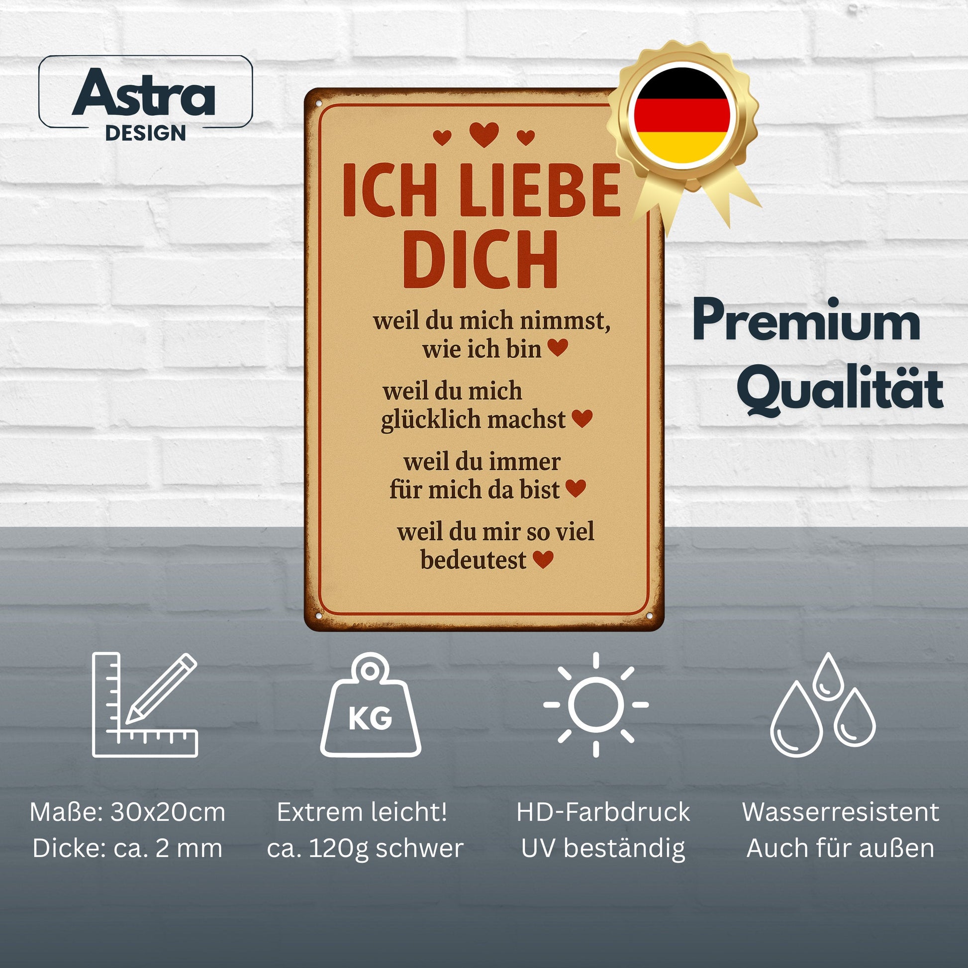 Ich liebe dich Blechschild