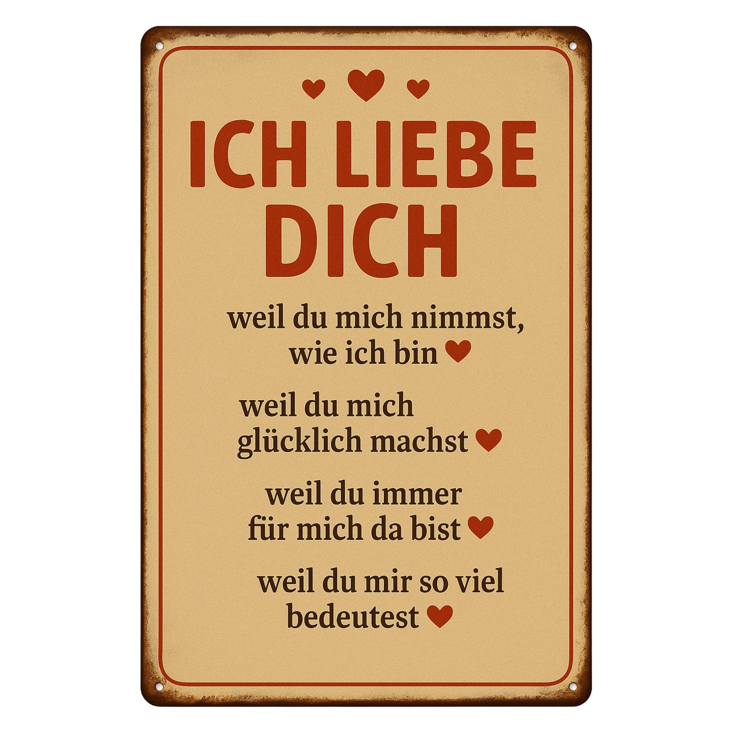 Ich liebe dich Blechschild
