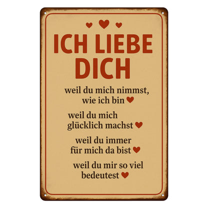 Ich liebe dich Blechschild