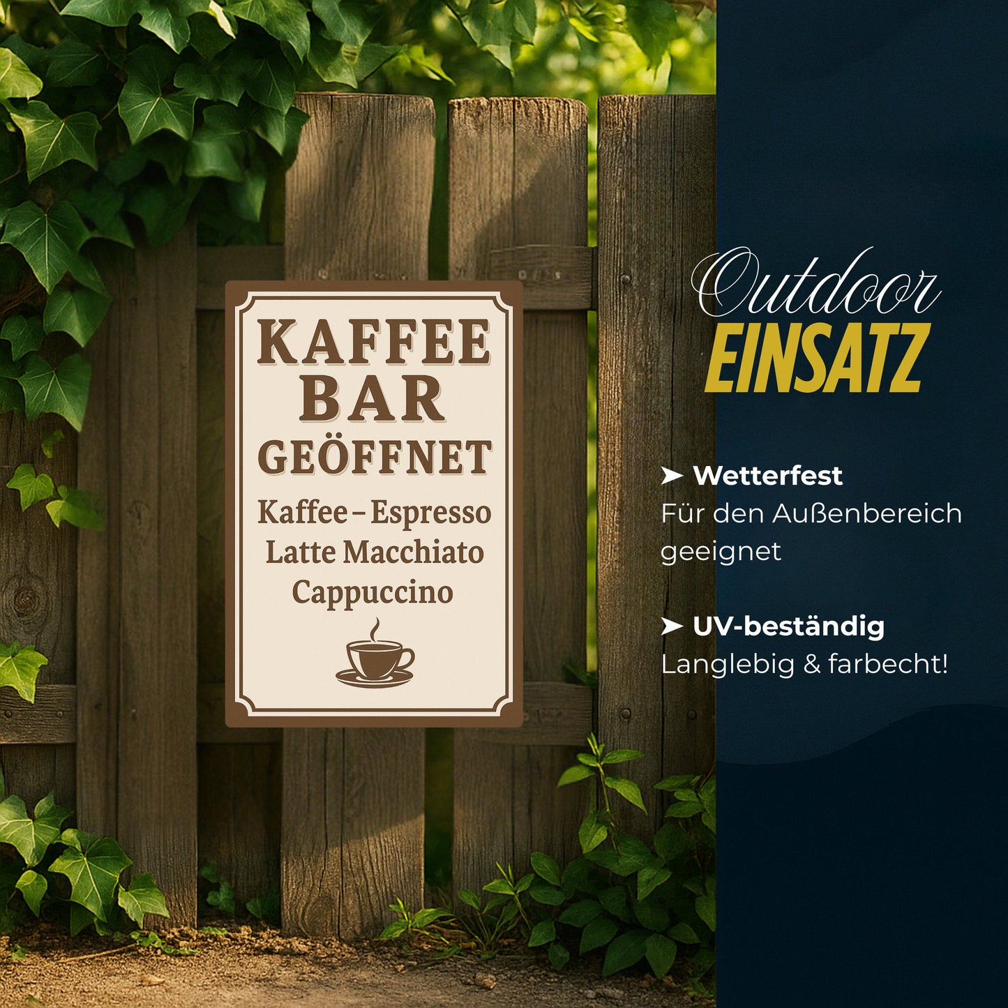 Kaffe Bar Blechschild