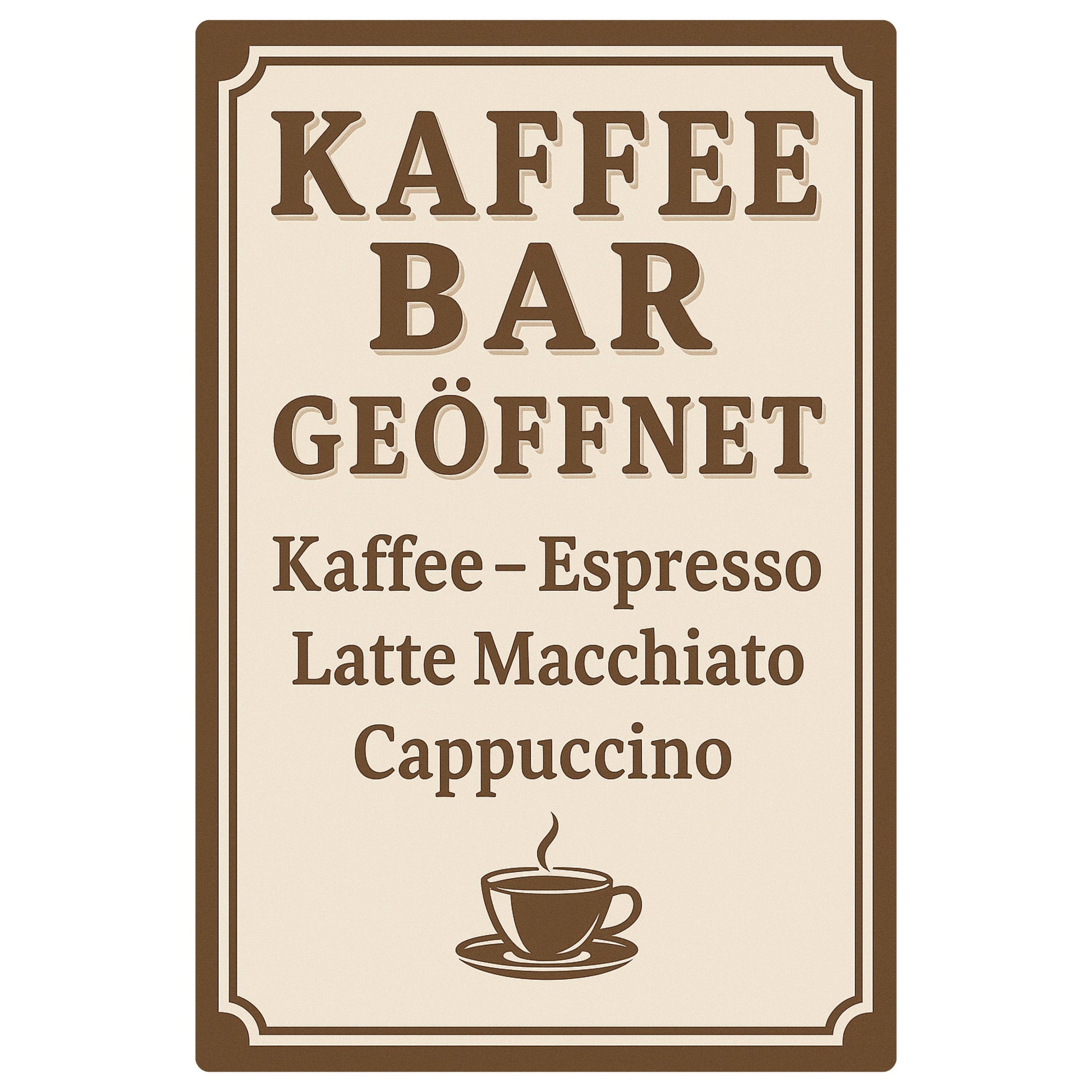 Kaffe Bar Blechschild