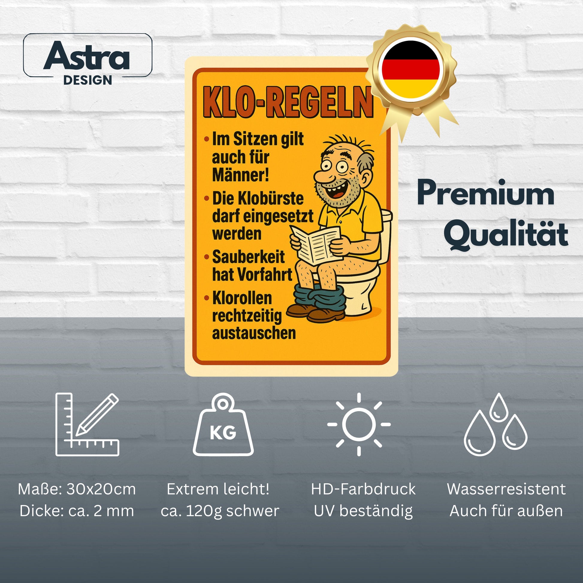 Klo Regeln Blechschild