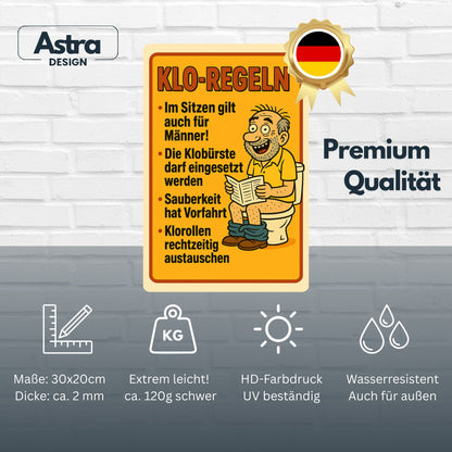 Klo Regeln Blechschild