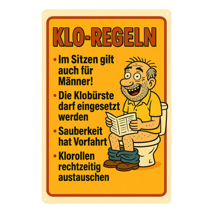 Klo Regeln Blechschild