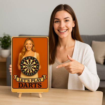 Let us play Dart Blechschild