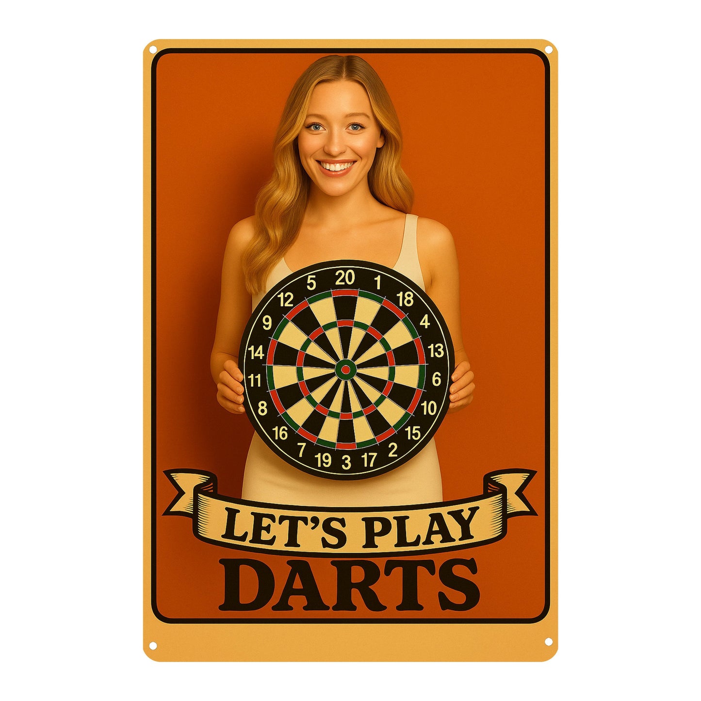 Let us play Dart Blechschild