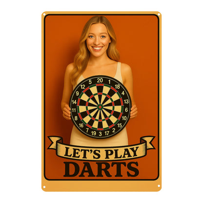 Let us play Dart Blechschild