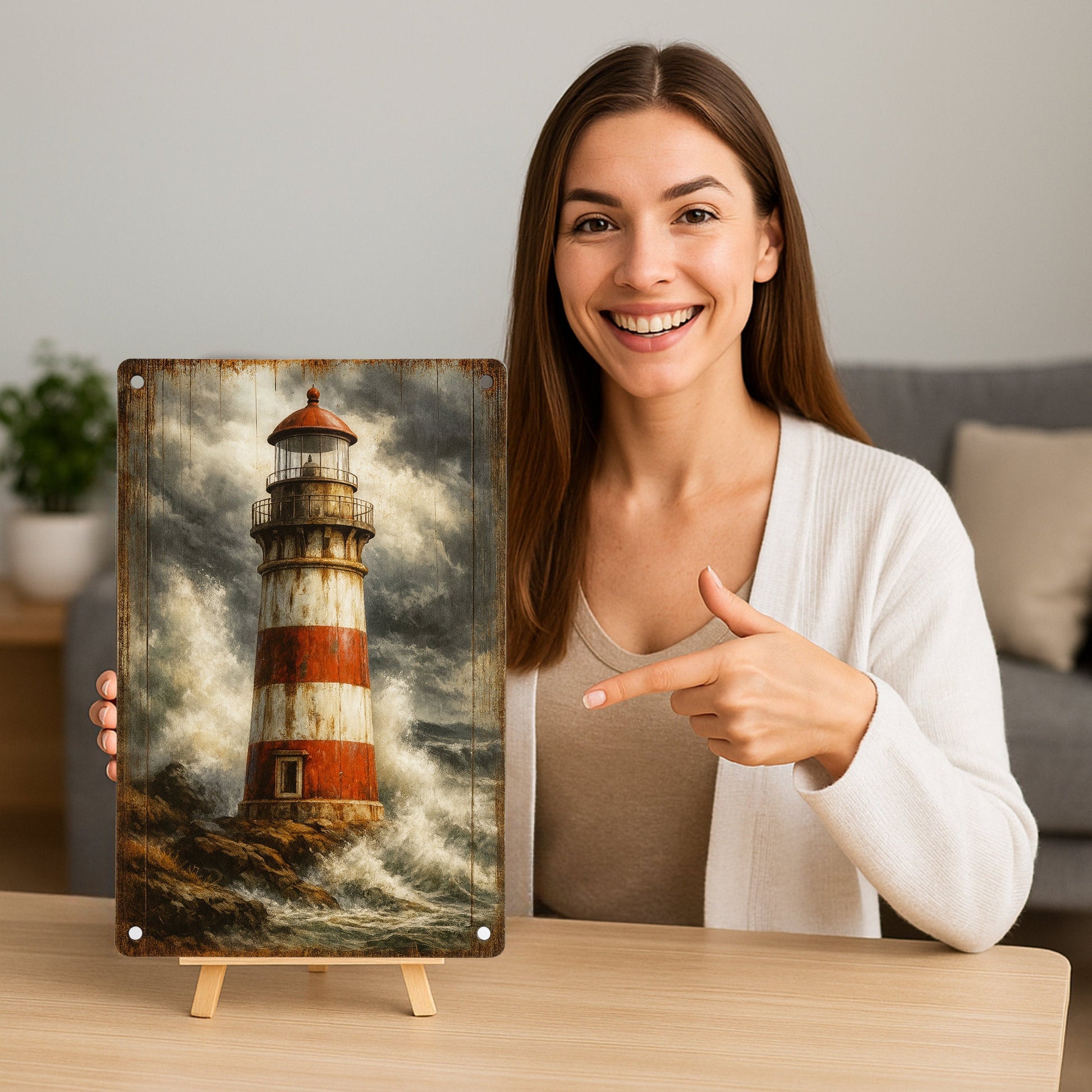 Leuchturm Blechschild