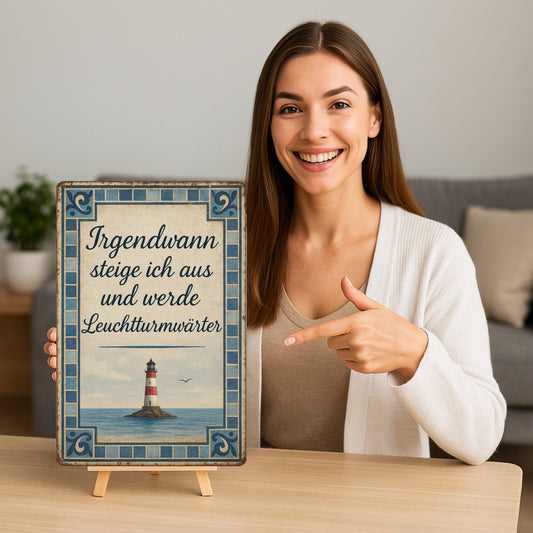 Leuchtturmwärter Spruch Blechschild