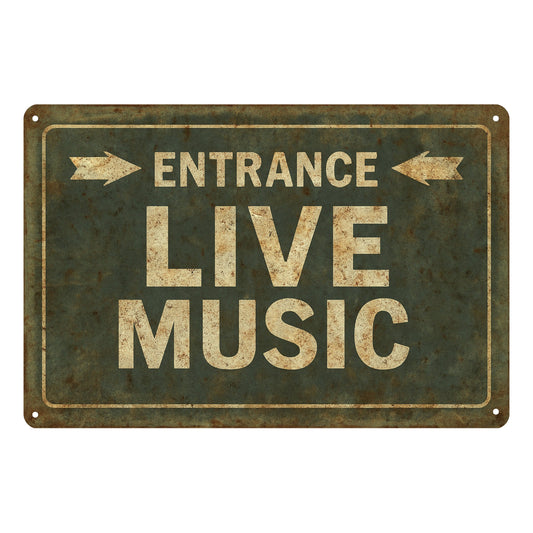 Live Music Blechschild