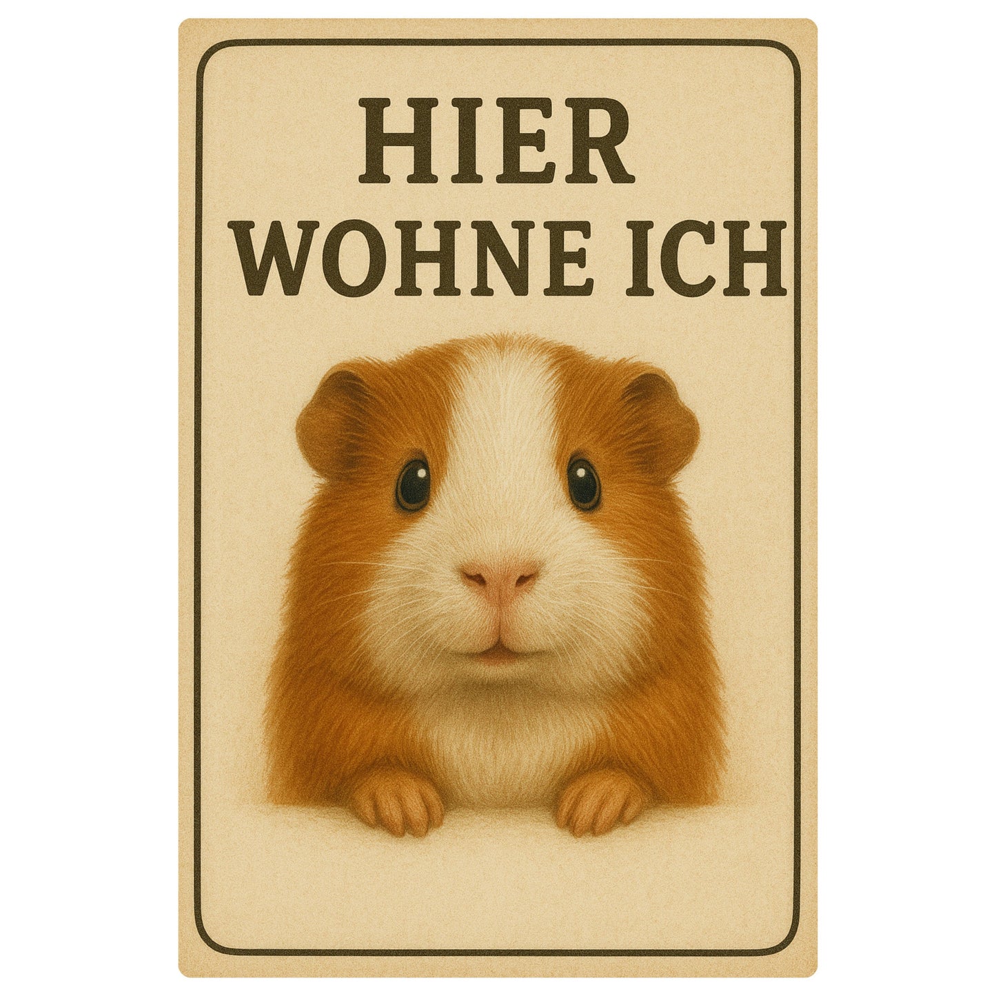 Meerschweinchen hier wohne Blechschild