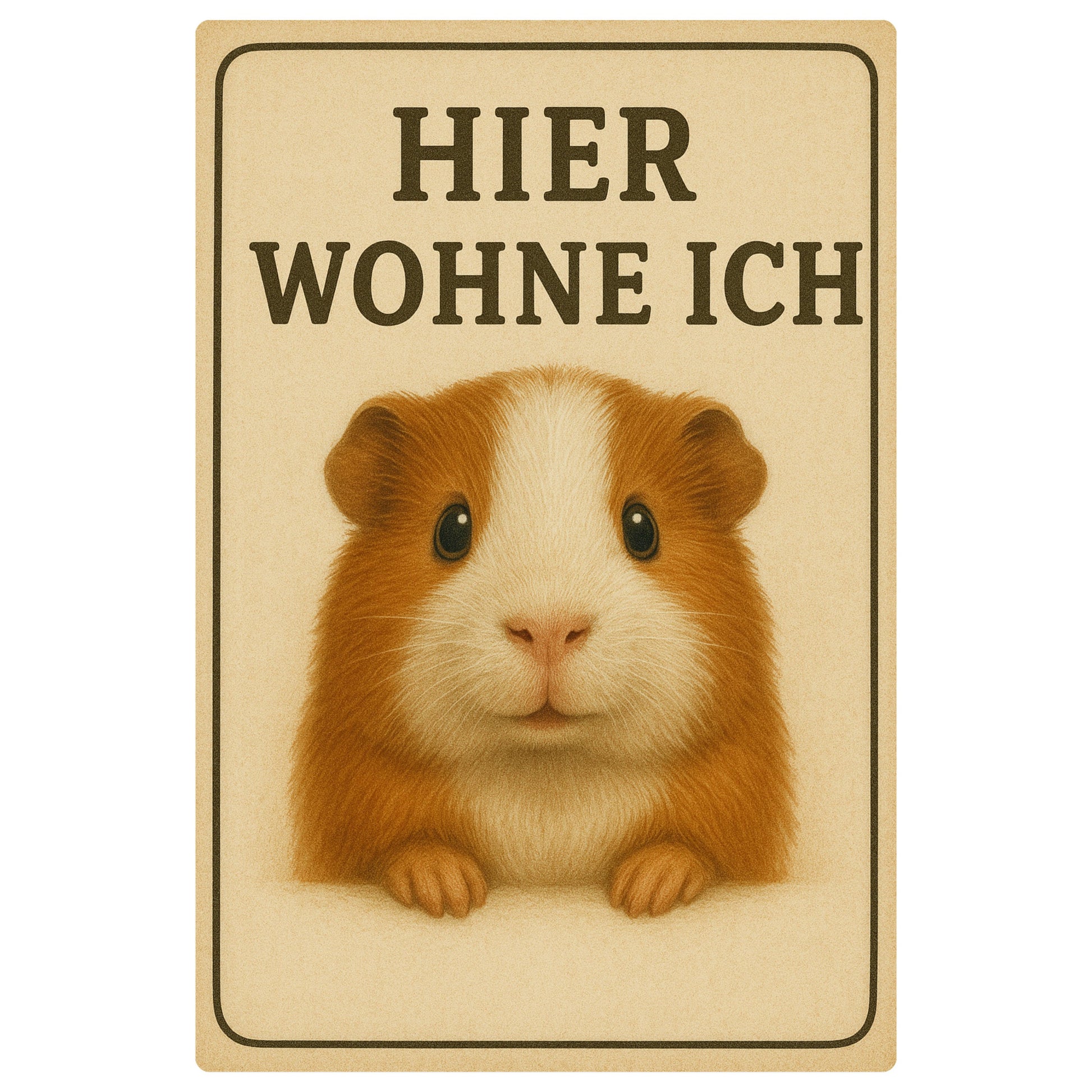 Meerschweinchen hier wohne Blechschild
